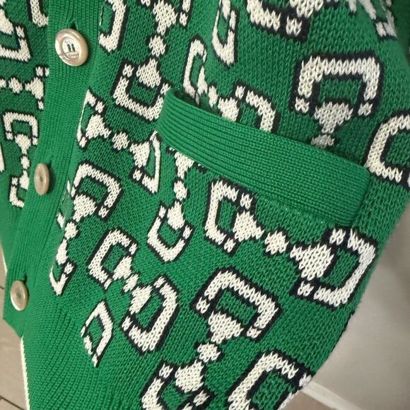 Brand new men’s size M Gucci Green Geometric Cardigan fits women’s Large to Xl - Picture 9 of 12